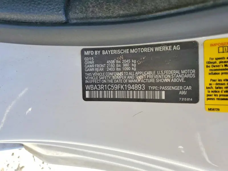 2015 BMW 435 I  