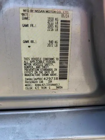 2014 NISSAN ALTIMA 2.5  