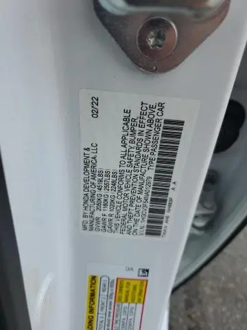 2022 HONDA ACCORD HYBRID EXL  