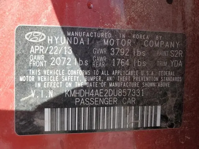 2013 HYUNDAI ELANTRA GLS  