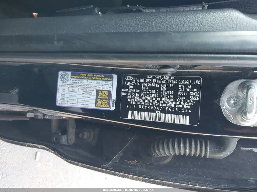 2015 KIA SORENTO SX V6