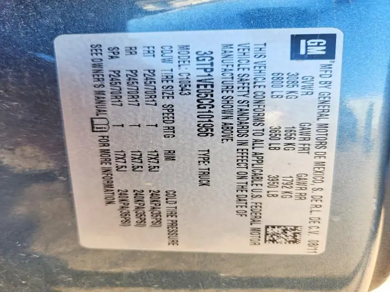 2012 GMC SIERRA C1500 SLE  