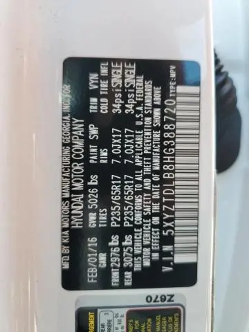 2017 HYUNDAI SANTA FE SPORT   