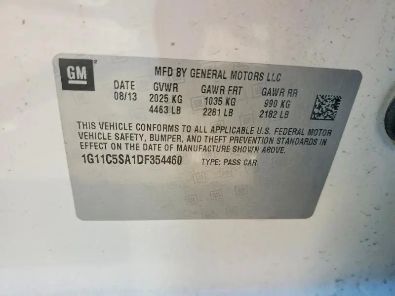 2013 CHEVROLET MALIBU 1LT  