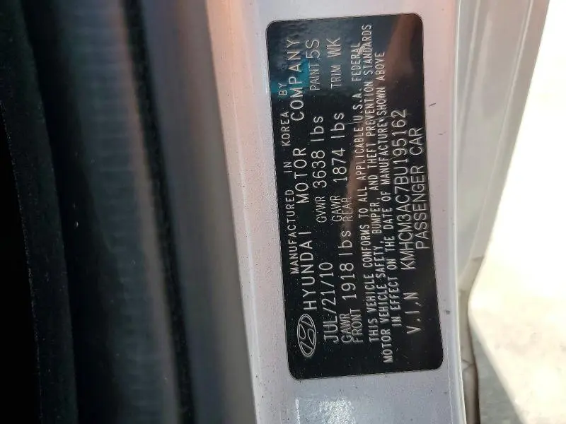 2011 HYUNDAI ACCENT GS  