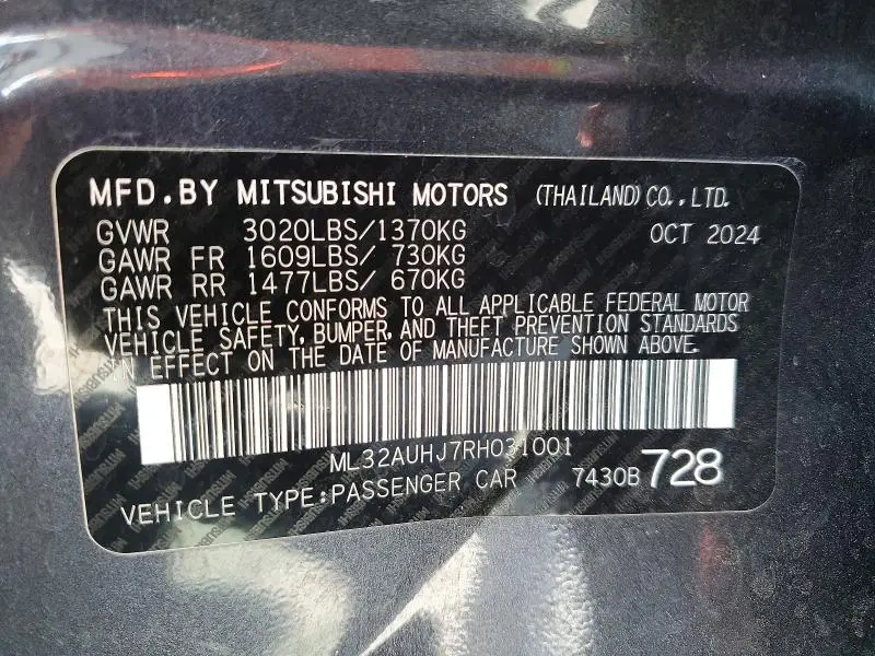 2024 MITSUBISHI MIRAGE ES  