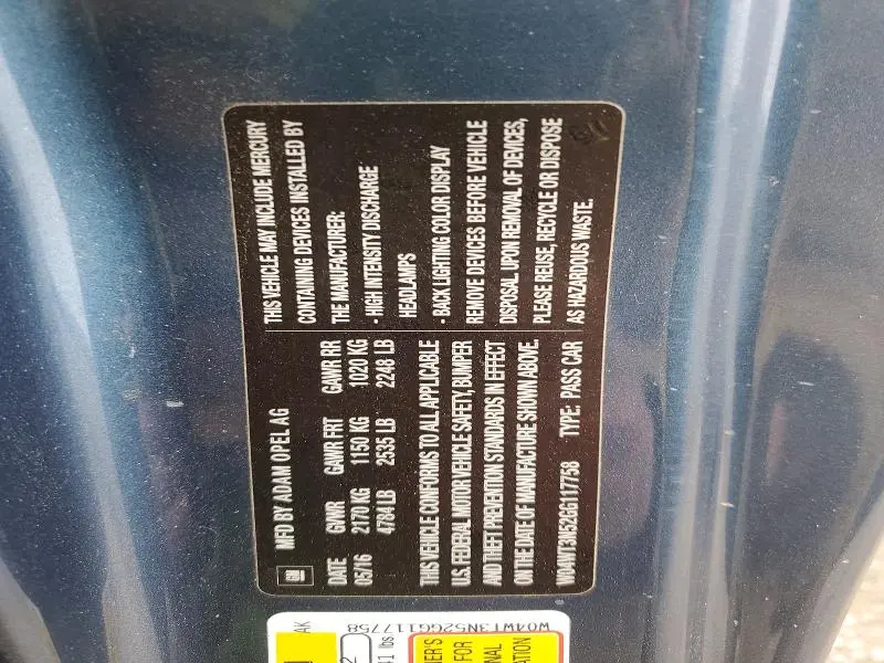 2016 BUICK CASCADA PREMIUM  