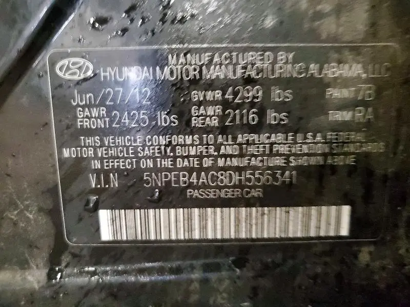 2013 HYUNDAI SONATA GLS  