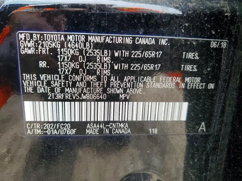 2018 TOYOTA RAV4 XLE  
