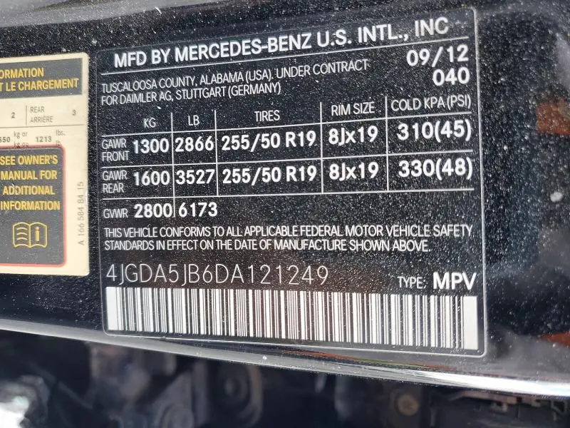 2013 MERCEDES-BENZ ML 350  