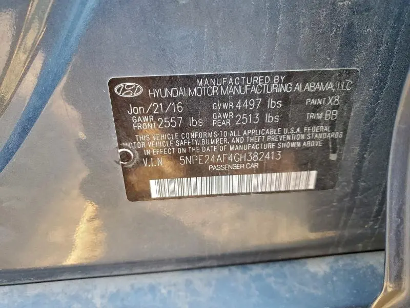 2016 HYUNDAI SONATA SE  