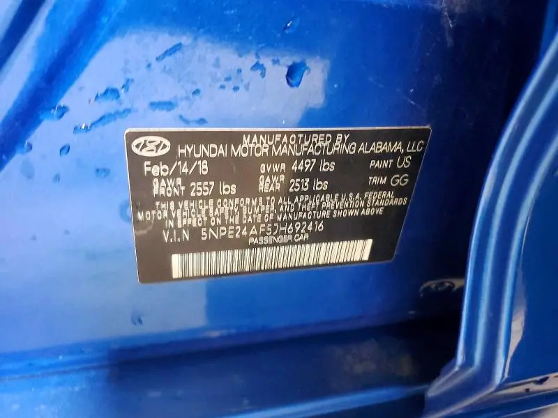 2018 HYUNDAI SONATA SE  