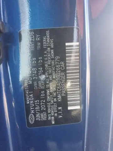 2016 HYUNDAI VELOSTER   