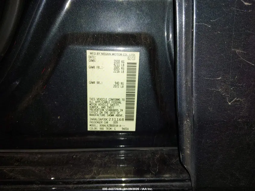 2013 NISSAN ALTIMA 2.5 S