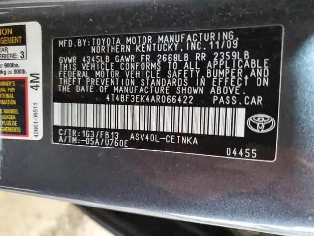 2010 TOYOTA CAMRY BASE  
