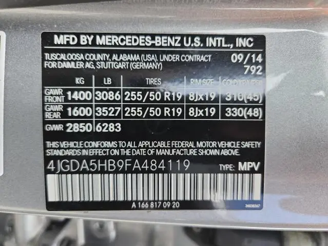 2015 MERCEDES-BENZ ML 350 4MATIC  