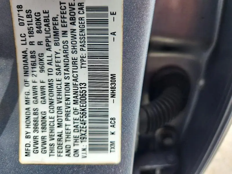 2019 HONDA INSIGHT EX  