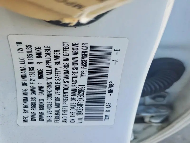 2019 HONDA INSIGHT LX  