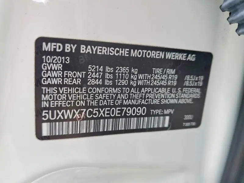 2014 BMW X3 XDRIVE35I  