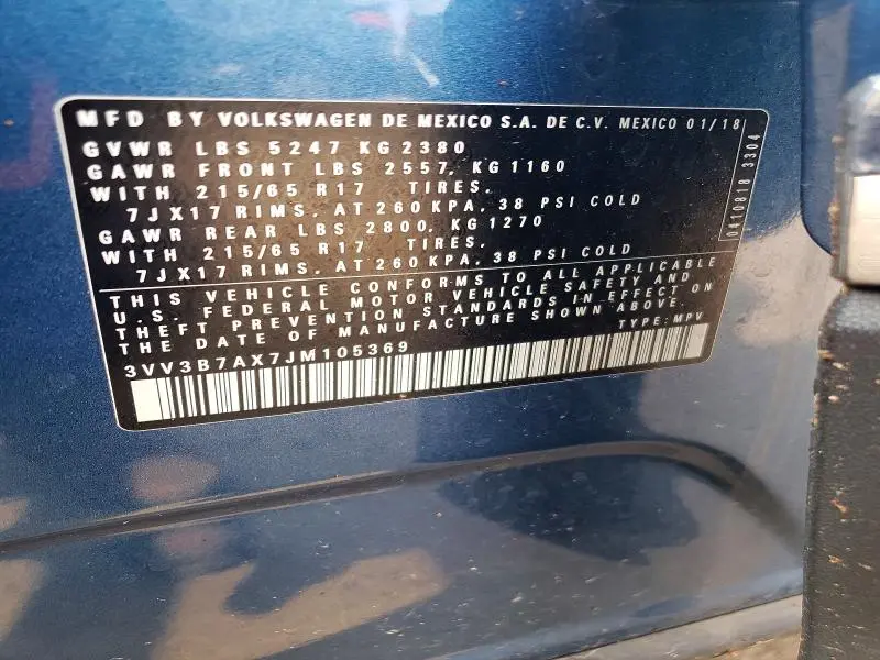 2018 VOLKSWAGEN TIGUAN SE  