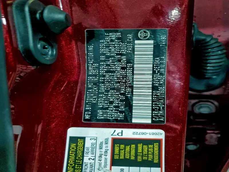 2016 TOYOTA CAMRY LE  