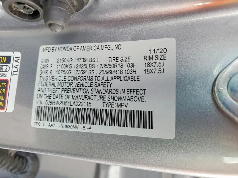 2020 HONDA CR-V EX  
