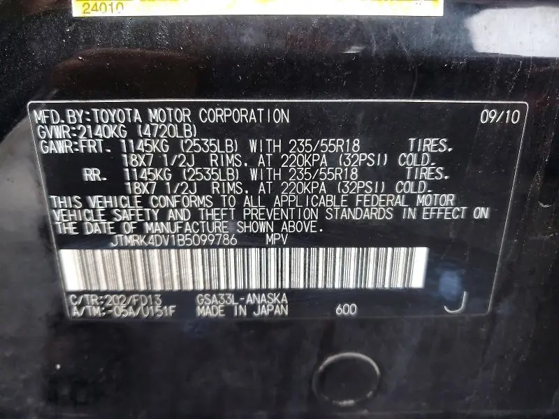 2011 TOYOTA RAV4 SPORT  