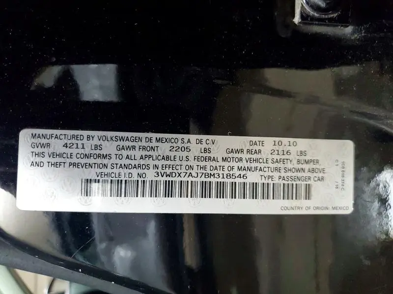 2011 VOLKSWAGEN JETTA SE  