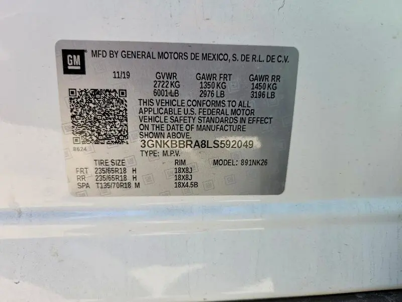 2020 CHEVROLET BLAZER 1LT  