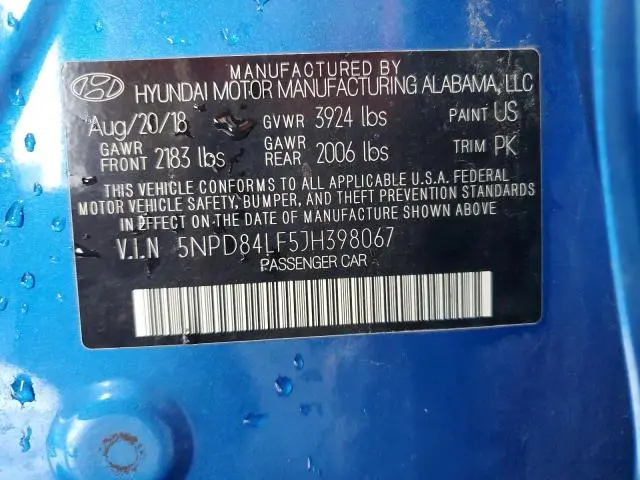 2018 HYUNDAI ELANTRA SEL  