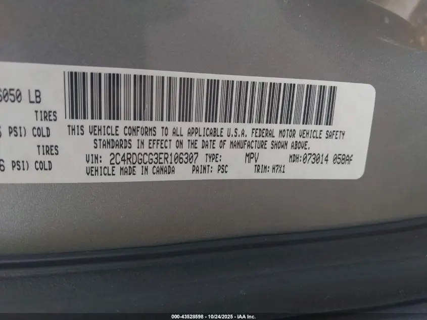 2014 DODGE GRAND CARAVAN SXT