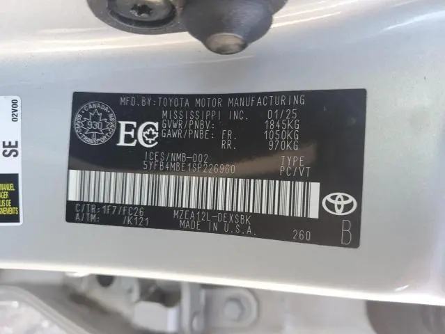 2025 TOYOTA COROLLA SE  