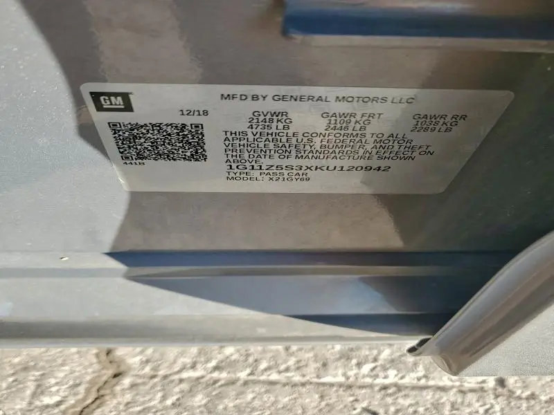 2019 CHEVROLET IMPALA LT  