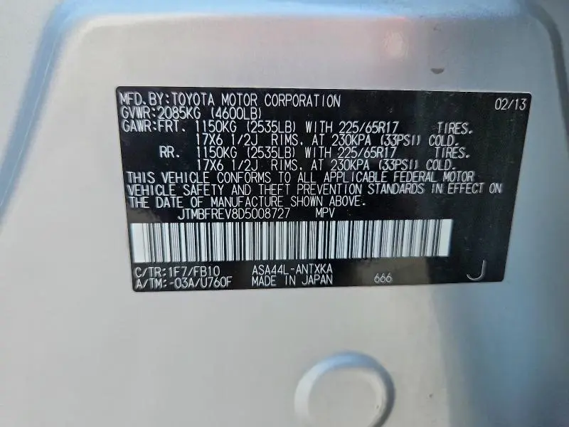 2013 TOYOTA RAV4 LE  