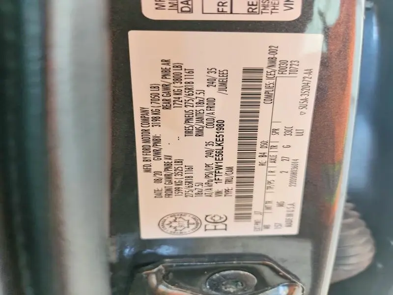 2020 FORD F150 SUPERCREW  