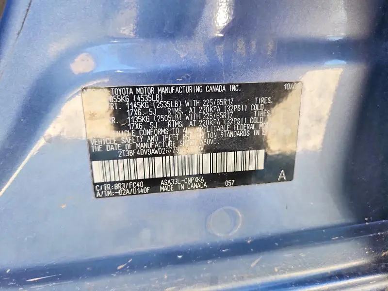 2010 TOYOTA RAV4 BASE  