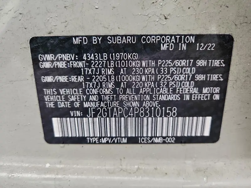 2023 SUBARU CROSSTREK PREMIUM  