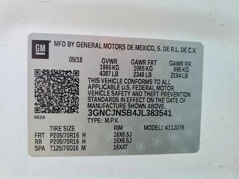 2018 CHEVROLET TRAX LS  