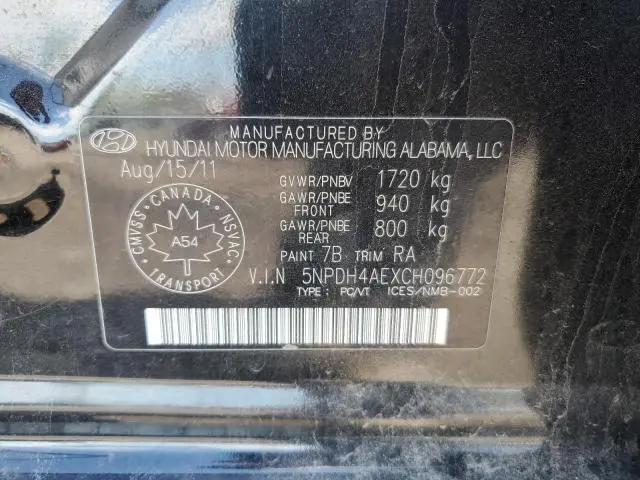 2012 HYUNDAI ELANTRA GLS  