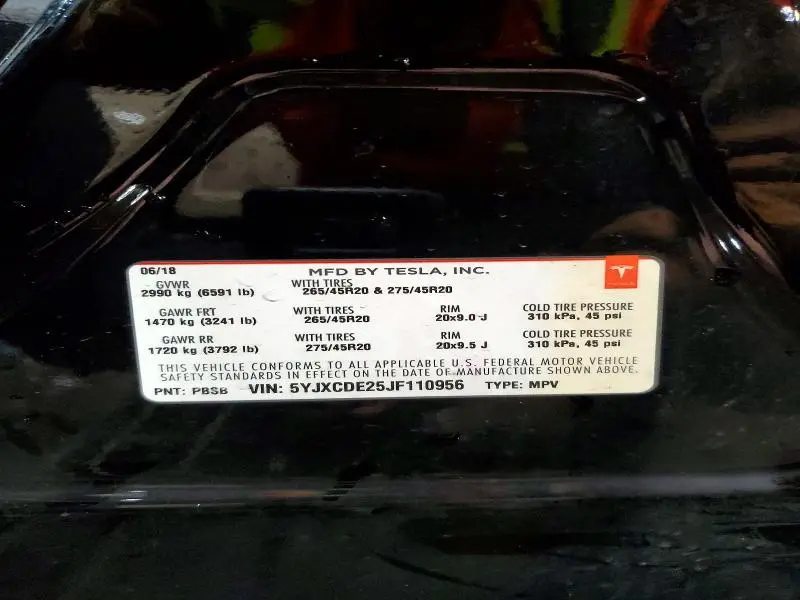 2018 TESLA MODEL X   
