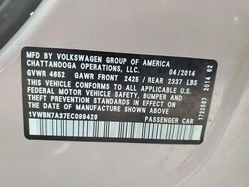 2014 VOLKSWAGEN PASSAT SE  