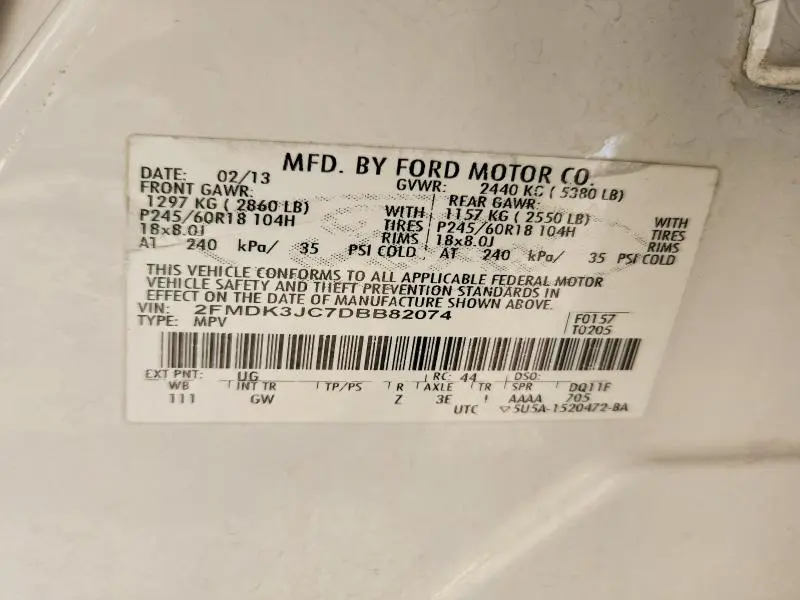 2013 FORD EDGE SEL  