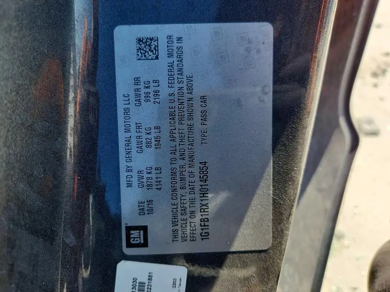 2017 CHEVROLET CAMARO LT  