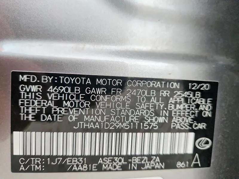 2021 LEXUS IS 300  