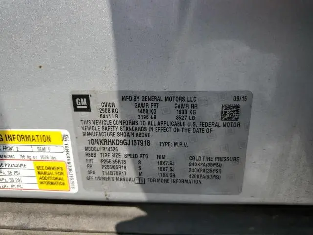 2016 CHEVROLET TRAVERSE LT  