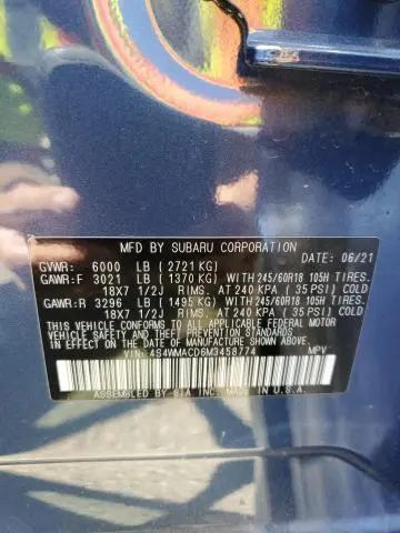 2021 SUBARU ASCENT PREMIUM  