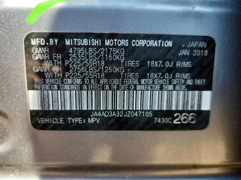 2018 MITSUBISHI OUTLANDER SE  
