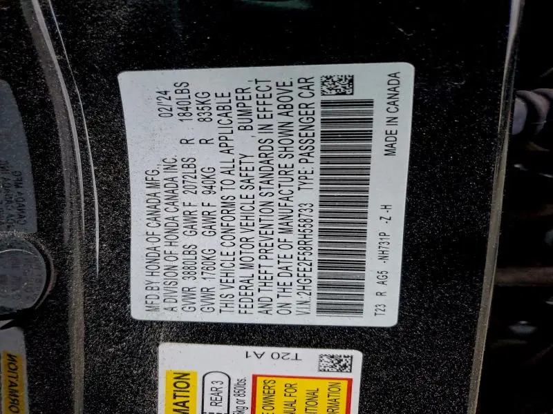 2024 HONDA CIVIC SPORT  