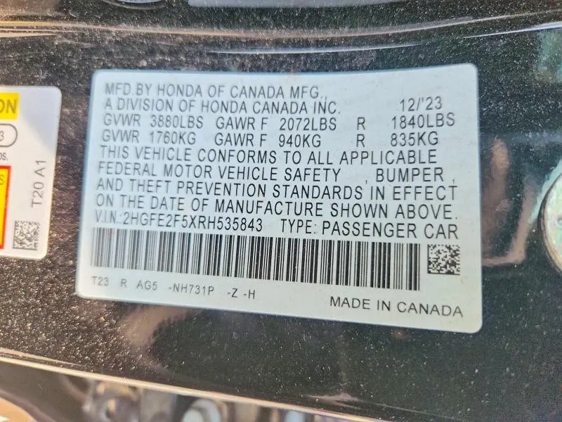 2024 HONDA CIVIC SPORT  