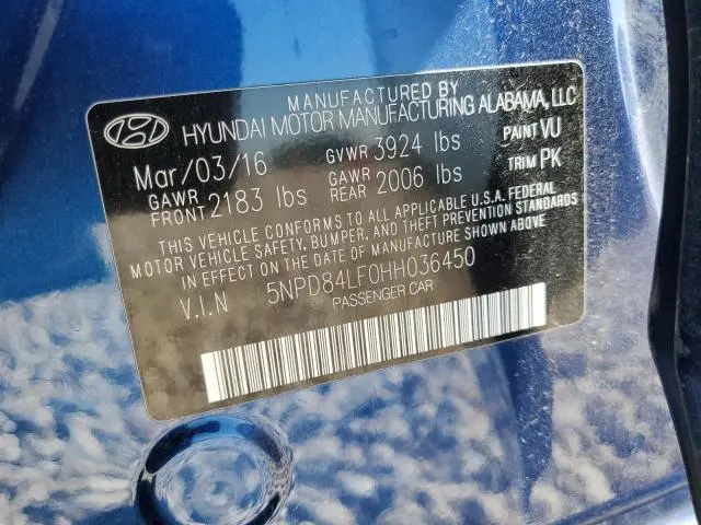 2017 HYUNDAI ELANTRA SE  